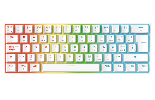[16288] Teclado Mecánico Gaming FANTECH  MAXFIT61 RGB Blanco - MK857