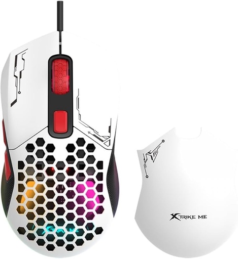 [16830] Mouse Gaming  XTRIKE ME GM-316W,  7200DPI, 6 Botones, RGB, USB, Blanco