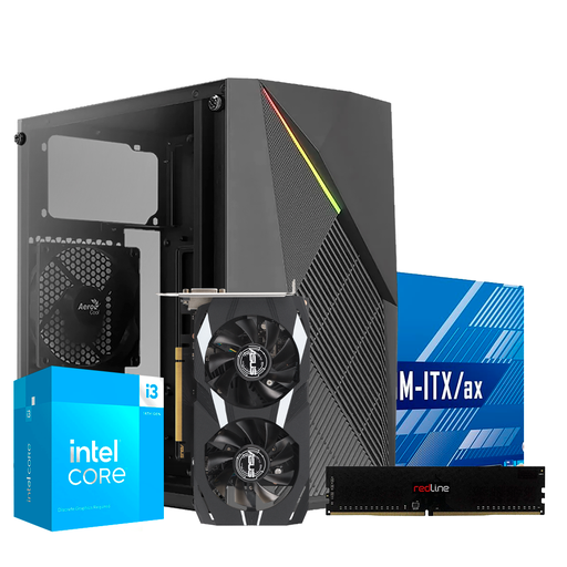[16879] PC Intel Now, i3 14100, RTX 3050 6GB , 16GB DDR4, SSD 480GB, 600W 80+, WiFi Bluetooth