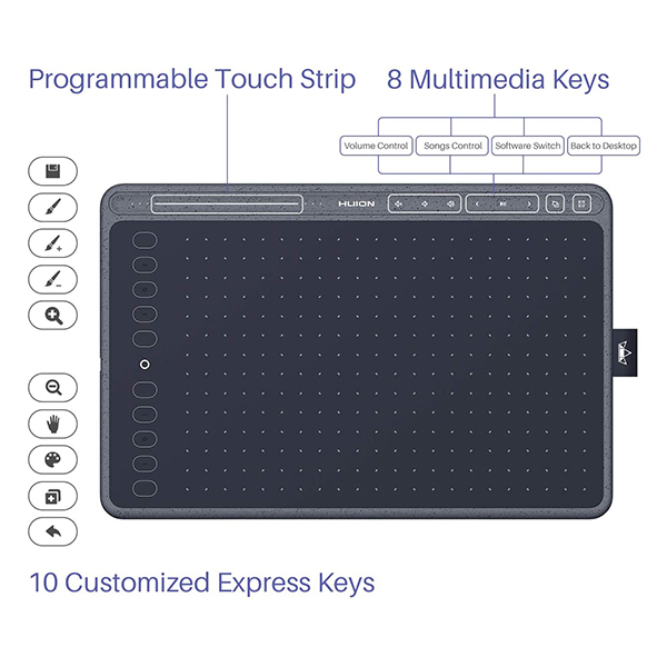 Tableta Gráfica HUION HS611 10" Space Gray