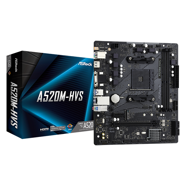 Motherboard Asrock A520M HVS  Micro ATX 2xDDR4 1xPce16