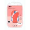 Mouse Logitech Wireless M187 Ultra portátil Coral 2.4Ghz