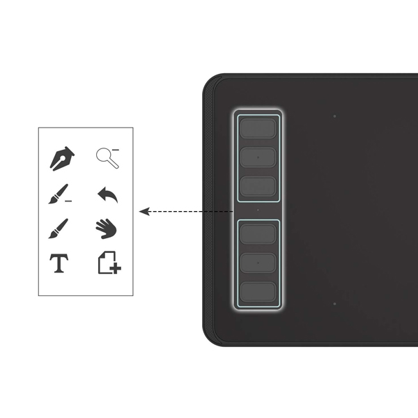 Tableta Gráfica Huion Inspiroy H640P 7" USB, 6 Botones