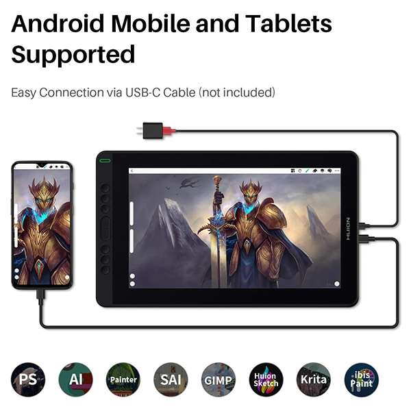 Tableta Grafica Huion Kamvas 13 Pen Display Violet Purple GS1331-P