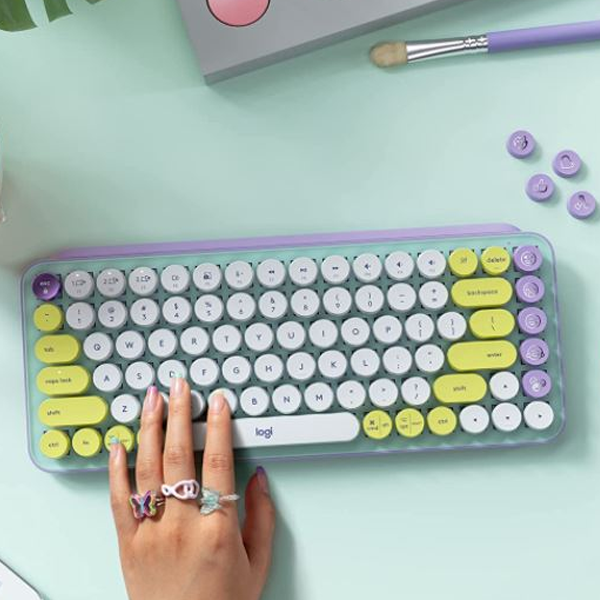 Logitec Teclado Mecánico POP Emoji Keys Inalámbrico ESP Mint - 920-010713