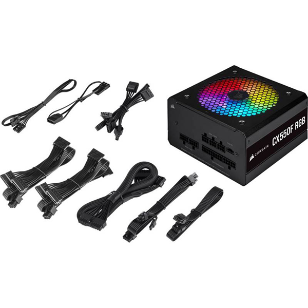Fuente de Poder Corsair CX550F RGB Fully Modular 80+ Bronce CP-9020216-NA