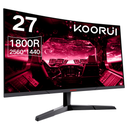 Monitor KOORUI 27", QHD 1440P, 144 Hz (1 ms, panel VA curvado 1800R, DP, HDMI) 27E6QC