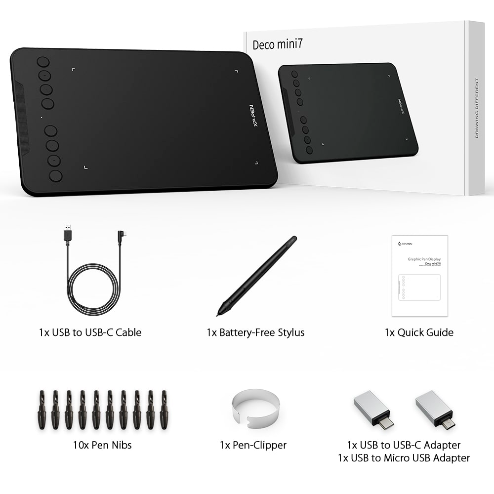 Tableta de dibujo XP PEN Deco Mini 7, USB, 7 x 4.3"