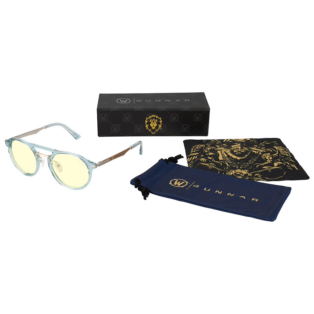Gafas GUNNAR WORLD OF WARCRAFT, ALLIANCE EDITION Lente Amber, G-Shield™ Plus lens coating: anti-reflective, smudge resistant, 100% UV Block - WOW-01401