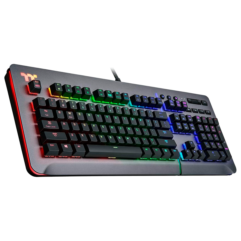 Teclado Gaming Thermaltake LEVEL 20 Titanium Edition Cherry MX Speed RGB Silver, Control de voz