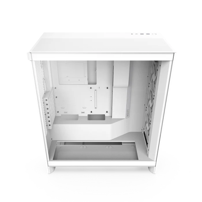 Case NZXT H7 Flow 2024 Mid-Tower Airflow Case with 3  Fans, Panoramic Glass Panels, Cable Management - Color NBlanco CM-H72FW-01