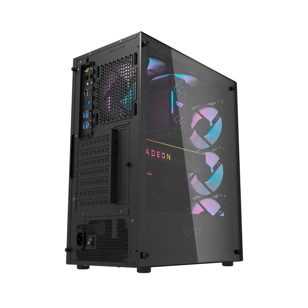 Case DarkFlash  DK352 - 4 x Fan ARGB - Negro, Malla metalica, 