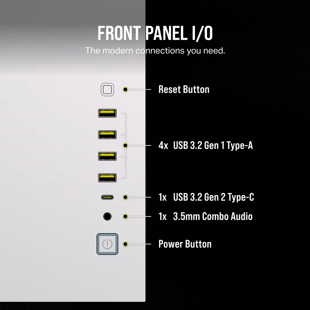 Case Corsair 6500X Series - Glass Panel - Blanco - CC-9011258-WW
