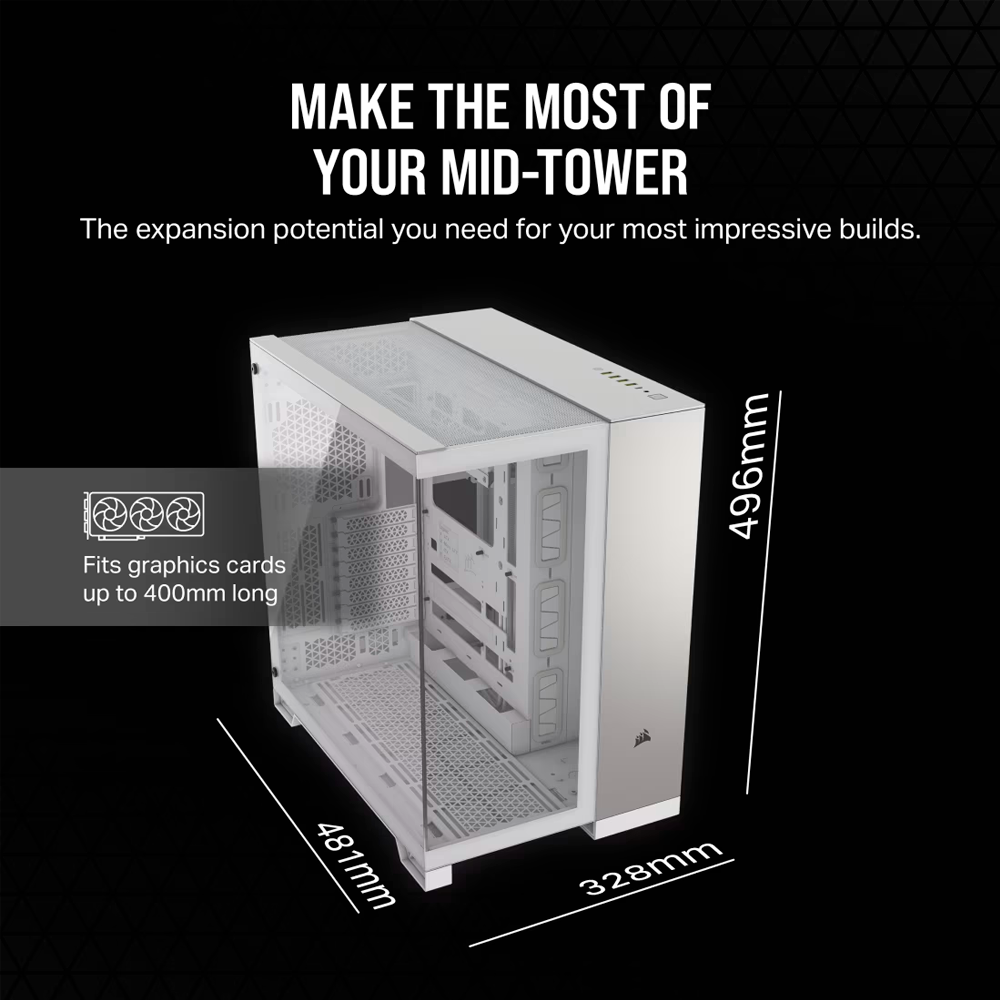 Case Corsair 6500X Series - Satin Gray Aluminium - Blanco - CC-9011285-WW