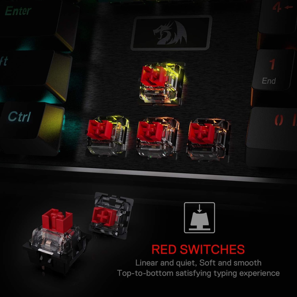 Teclado Mecanico Redragon DEVARAJAS K556 RGB Mecánico Switch RED