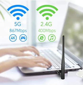 Adaptador WIFI USB Cudy AC1300 Wireless Duali-Band - WU1400
