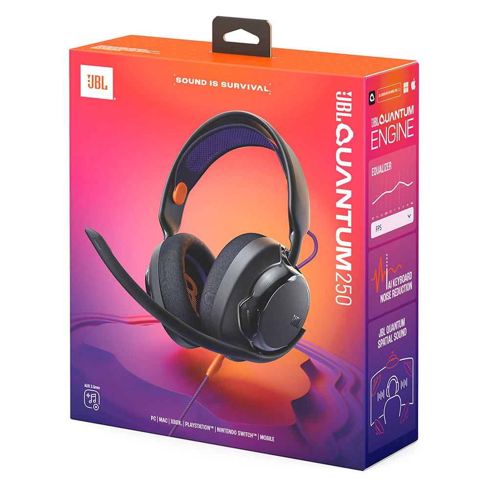 Headset, JBL Quantum 250 Gaming, JBLQTUM250BLKAM