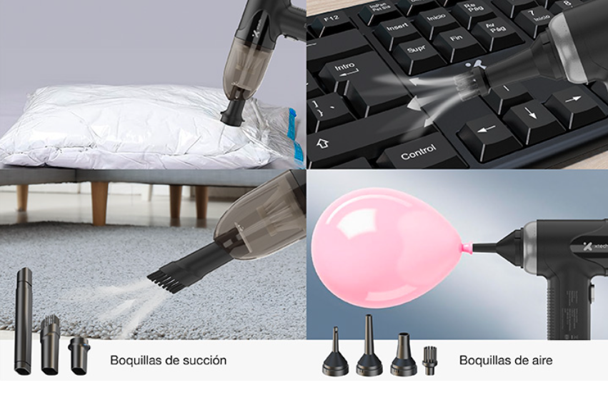 Aspiradora y Sopladora Xtech BlitzAir 2in-1, Inalambrico, 60KRPM, XTA-811