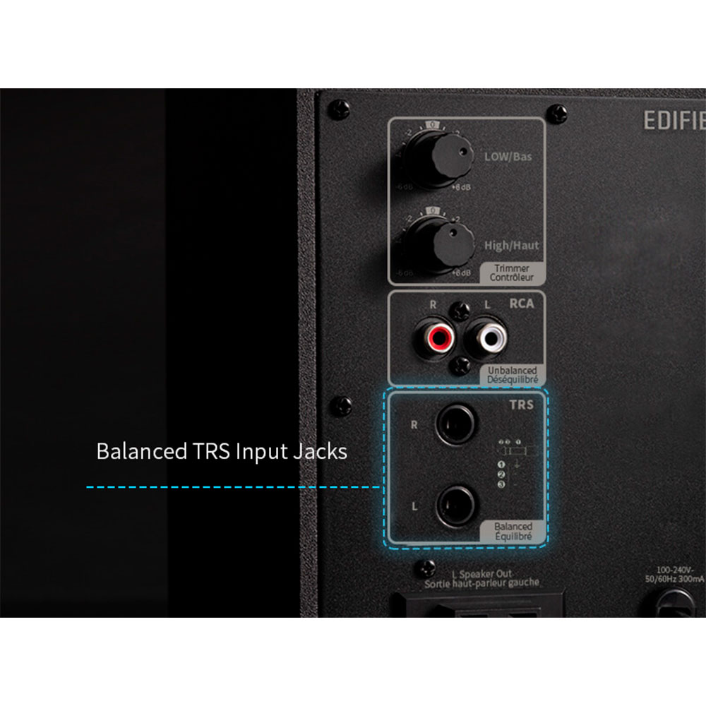 Parlante Edifier RCA y AUX Negro MR4