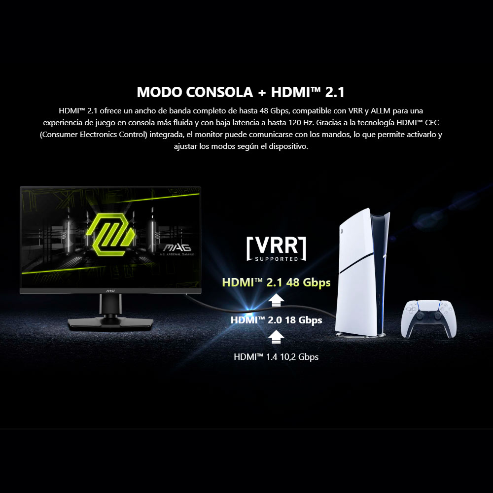 Monitor MSI MAG 275UPD E14 - DUAL MODE - 27" - IPS - 4K UHD - 1MS - 3840x2160 - 144Hz - Negro - 9S6-3CE89M- 018
