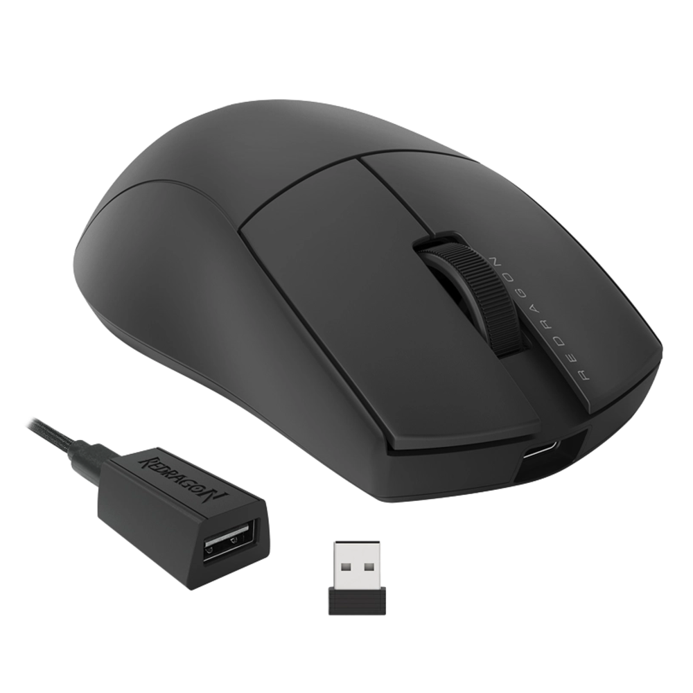 [19799] Mouse Redragon King Lite - 3 conecciones, Bluetooth + USB C + Dongle usb, Negro - M916-LIT-1K