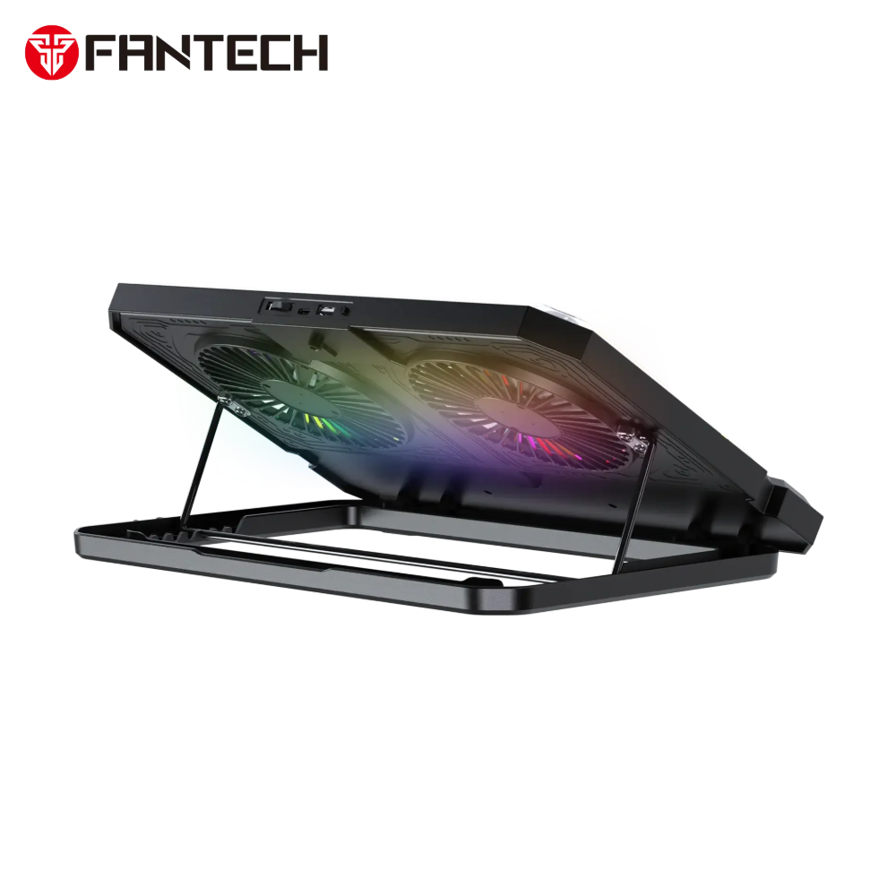 [19480] Ventilador para Laptop,  FANTECH NC21 BLACK, 140×140×25 mm. 10 modos RGB