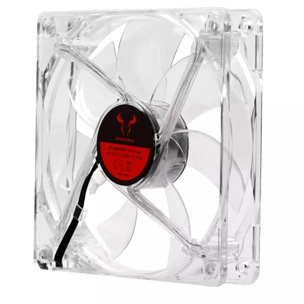 [12767] Ventilador Riotoro CROSS-X Clear LED 120mm Fan Red