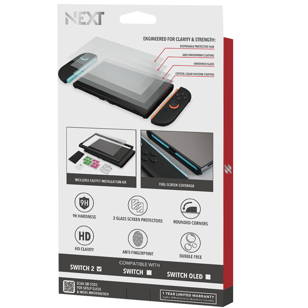[19943] Protector Next Elite Glass 2-Pack para Nintendo Switch 2 - NX-NS2SP2