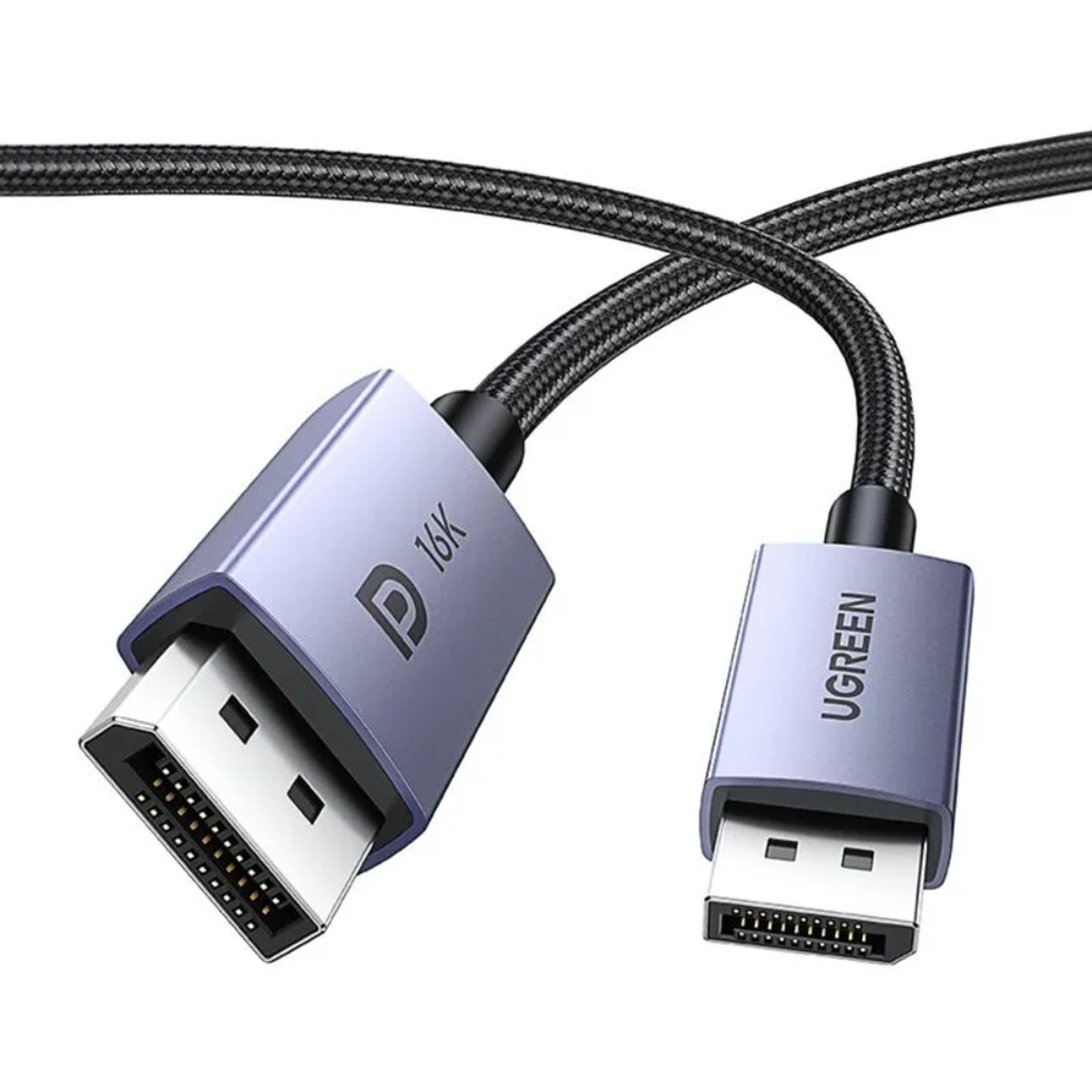 [19963] Cable UGREEN DisplayPort 2.1 hasta 16K, 2 Metros, 80Gbps, 8K @120Hz,  4K @240Hz, HDR, HDCP, DSC, Trenzado - DP118