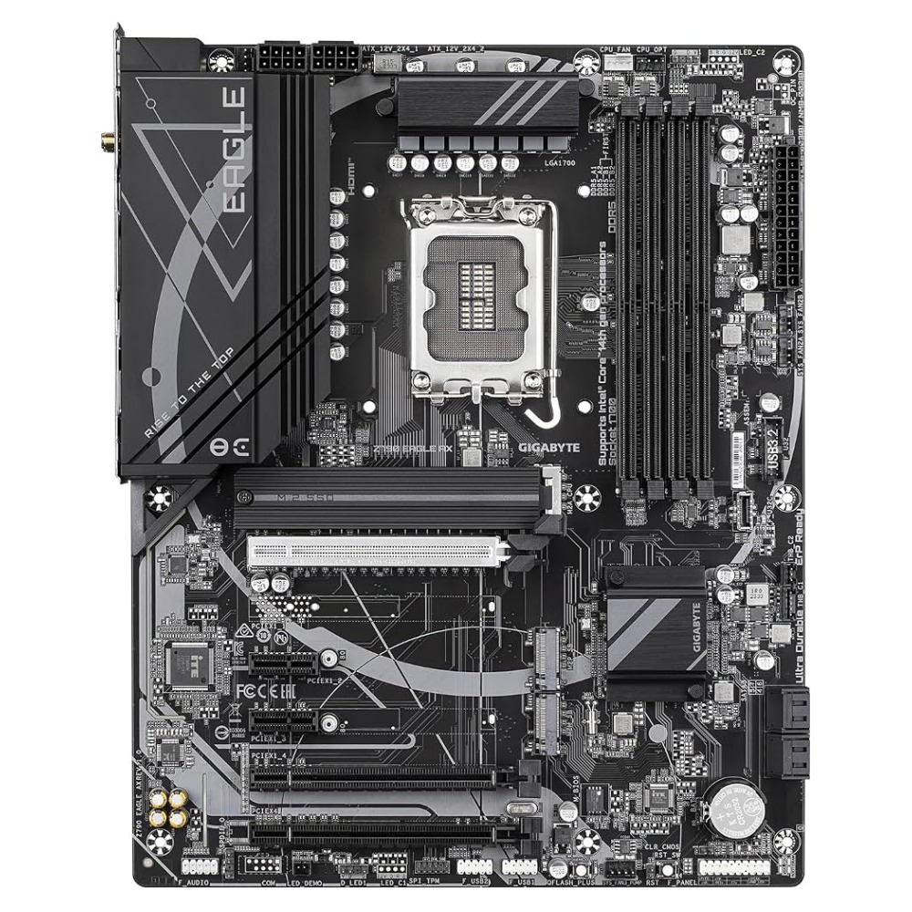 [19598] Motherboard GIGABYTE Z790 Eagle AX LGA 1700 ATX Support Intel Core 14th/13th/12th Gen, DDR5, 12+1+1 Power Phase, 3X M.2, PCIe 5.0, USB-C 3.2