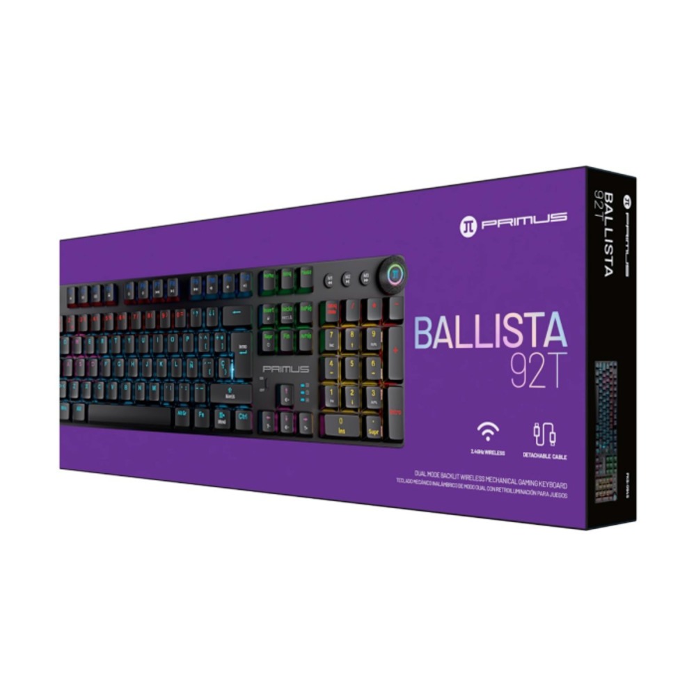 [20067] Teclado mecanico Inalambrico 92T  PRIMUS Ballista,  PKS-094S Spanish Red switch