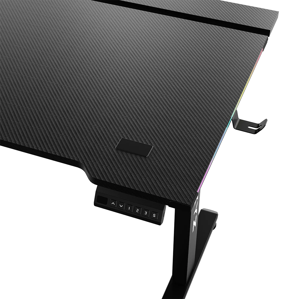 [20047] ESCRITORIO ELECTRICO GAMING AJUSTABLE XYZ PRO X, X-DS-PRO X-B / XYZ-SA-1027 1400x600cm, RGB Integrado, Portavaso, Caja p/cables, 132 Libras.