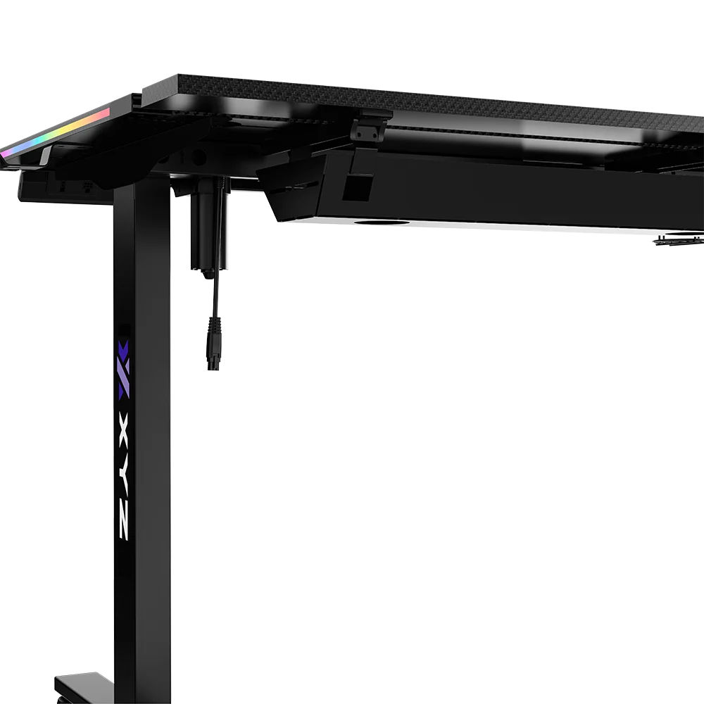 [20047] ESCRITORIO ELECTRICO GAMING AJUSTABLE XYZ PRO X, X-DS-PRO X-B / XYZ-SA-1027 1400x600cm, RGB Integrado, Portavaso, Caja p/cables, 132 Libras.