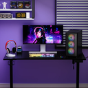[20047] ESCRITORIO ELECTRICO GAMING AJUSTABLE XYZ PRO X, X-DS-PRO X-B / XYZ-SA-1027 1400x600cm, RGB Integrado, Portavaso, Caja p/cables, 132 Libras.