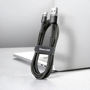 [20137] Cable de Carga Rápida Baseus Cafule USB-A a USB-C 3A 1Metro,  Gris Negro, CATKLF-BG1