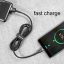 [20139]  Cable de Carga Rápida Baseus Cafule USB-A a USB-C 2A 3 Metros Gris Negro - CATKLF-UG1