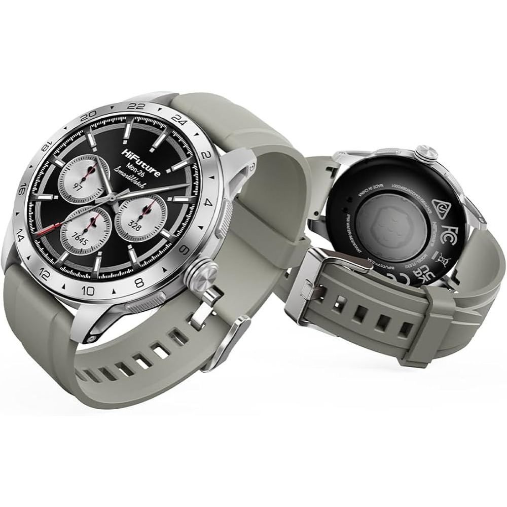 [20145] Reloj inteligente HiFuture Flex 2 con monitor de salud oxigeno en sangre,  y actividad física 100 modos, puede recibir llamadas,  IP67 con hasta 10 días de batería - Gris - HIF-FLEX2SLV