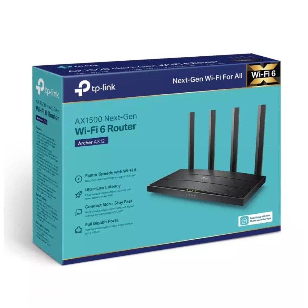 [18505] Router, TP-LINK Archer AX12 Router WiFi6 AX1500 DualBand Gigabit
