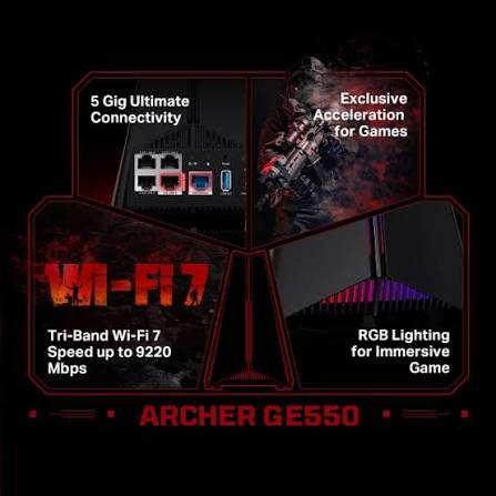 BE9300 Tri-Band Wi-Fi 7 Gaming Router - ARCHERGE550