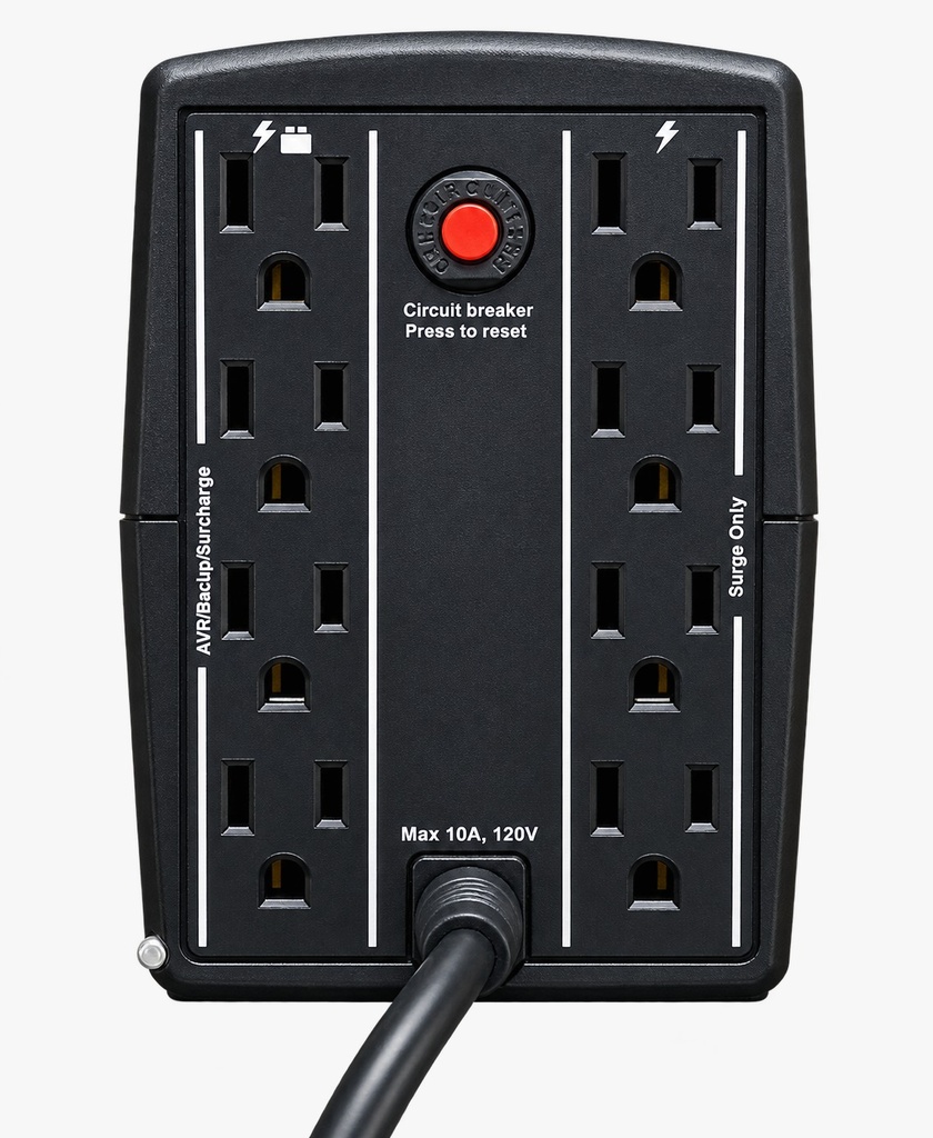UPS centra ECO1200 LED, 1200VA/600W,  8 Salidas 4 Respaldo, 4 con regulacion de picos. - PBECO1200