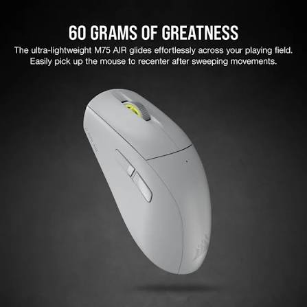Mouse Corsair M75 Air - Bluetooth - Gris -  26,000 DPI – Entrada Ultrarrápida, CH-931D102-NA,