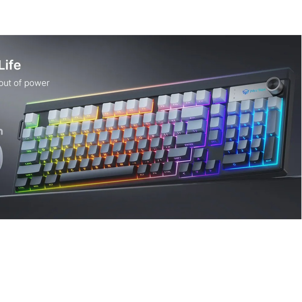 [20260] Teclado Meetion VibeKey B98 - RGB - ESP - Gray - VibeKey B98, 2.4GHZ+BT+USB BLACK