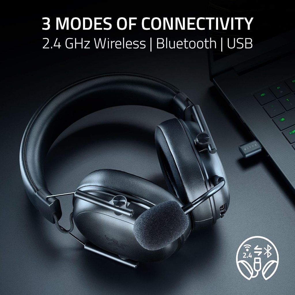  Headset Razer BLACKSHARK V3 X HYPERSPEED  - Negro, Mac, PS5, Nintendo Switch, conexion 2.4 GHz, Bluetooth, USB - RZ04-05420100-R3U1