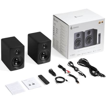 Parlante Edifier M90 - Black - EDF100120, 100w RMS, Hi-Res Audio y Hi-Res Audio Wireless, bluetooth 6.1, Óptica digital, USB-C (ideal para una señal limpia desde PC/Laptop sin necesidad de DAC externo) y Auxiliar de 3.5 mm. Salida P/Woofer.