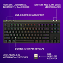 Teclado Logitech G515 TKL Black, LIGHTSPEED Wireless Bluetooth 5.1 USB-C para carga y uso cableado, RGB