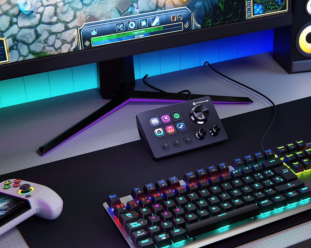 Stream Deck PIMUS 6 LCD macro keys 3 buttons 3 knobs, PSD-60BK