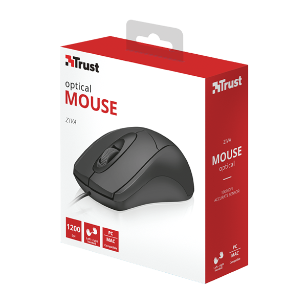 Trust Mouse Ziva Optico, 1200DPI
