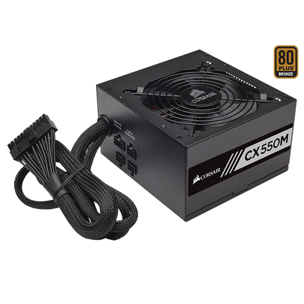 Fuente de Poder CORSAIR CX550 Semi Modular — 550 Watt 80 PLUS® Bronze - OUTLET