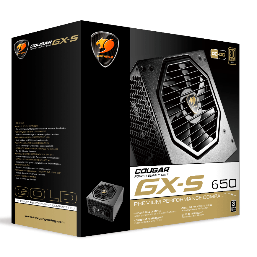 Fuente de Poder GX-S 650W 80 Plus GOLD Cougar