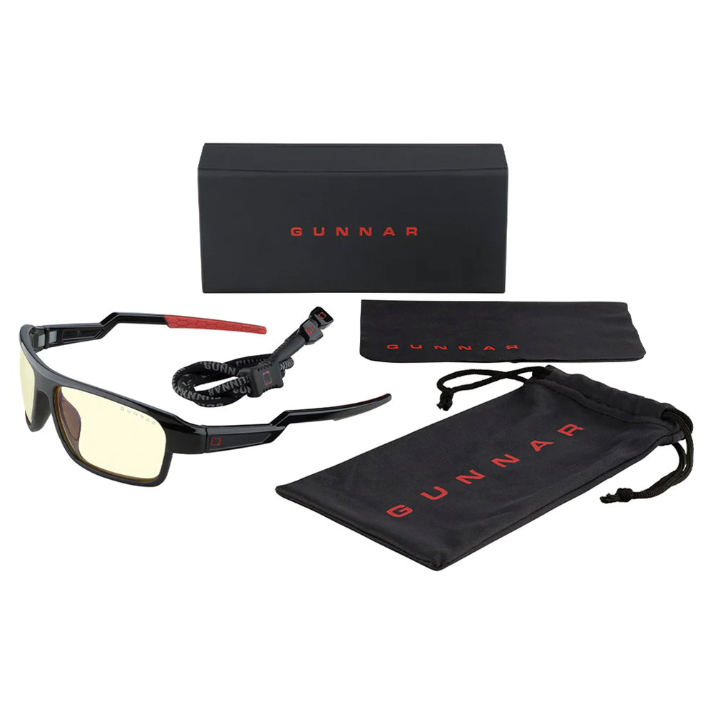 Gafas GUNNAR LIGHTNING BOLT ONYX/ A, tinte Amber, Elite gaming Glasses, Lightweight - LIG-00101
